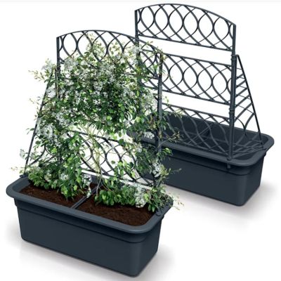 8. BLOMA ANTHRACITE FLOWERPOT WITH PERGOLA