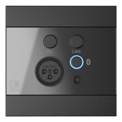 AUDAC WP225/B wall panel, XLR mic + 3.5mm jack + BT, black