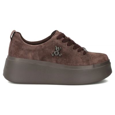 3. Women's brown leather platform shoes Filippo 6246