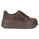 3. Women's brown leather platform shoes Filippo 6246