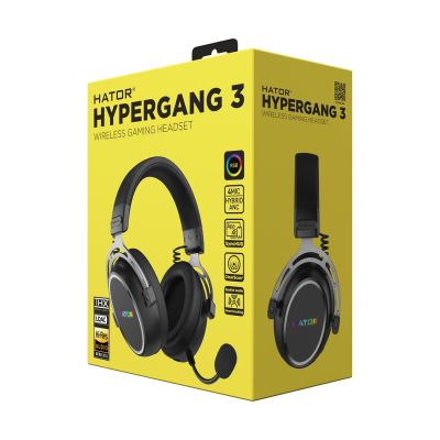 9. HATOR Hypergang 3 Wireless Headset Wireless Headband Gaming USB Type-C / USB Type-A Bluetooth Black