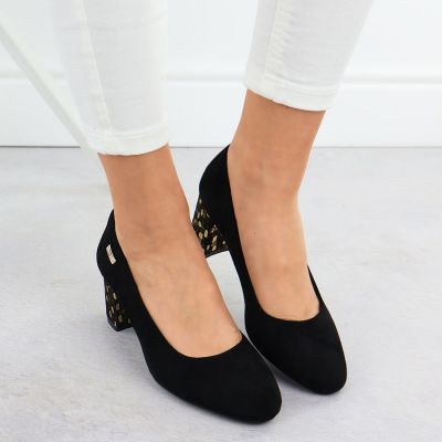 18. Sergio Leone W SK314D Suede Heeled Pumps Black