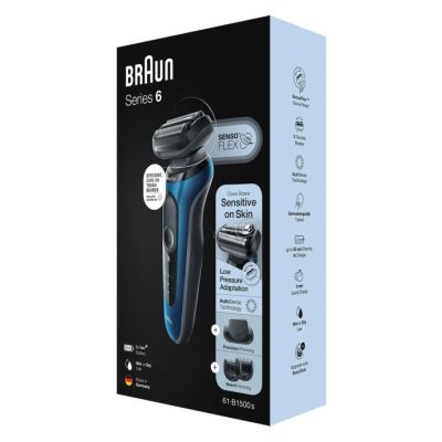 3. Braun Series 6 61-B1500s Foil Shaver Trimmer Blue