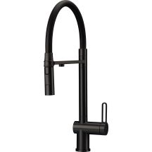 Kitchen faucet with connection to a water filter and a flexible spout