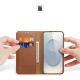 2. Dux Ducis Hivo Samsung Galaxy S25 Edge Case with Flip and RFID Protection - Brown
