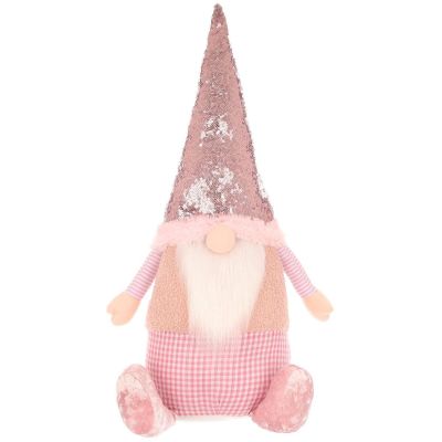 3. DECORATIVE gnome with sequins 50cm pink