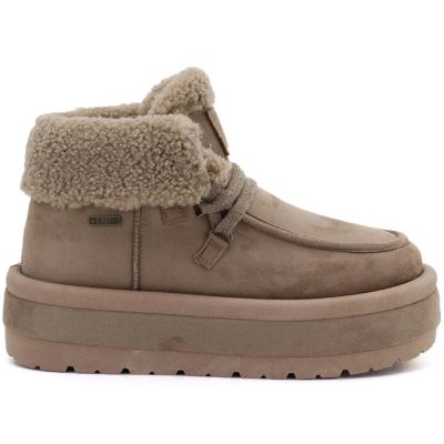 6. Big Star UU274215 Women's Waterproof Beige Platform Ankle Boots