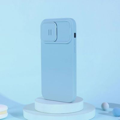 20. Nillkin CamShield Silky Silicone Case iPhone 14 Pro Max Silicone Cover with Camera Protector Blue