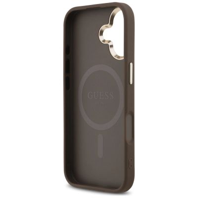 7. Guess 4G Triangle Logo MagSafe Case for iPhone 17 - Brown and Gold