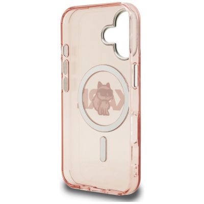 7. Karl Lagerfeld IML Choupette Sketch Logo MagSafe iPhone 16 Case - Pink