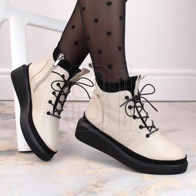 9. Filippo W PAW482 beige insulated leather platform ankle boots