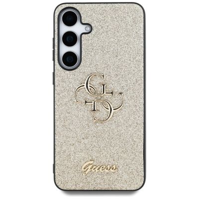 3. Guess Fixed Glitter Big 4G Metal Logo case for Samsung Galaxy S25 gold