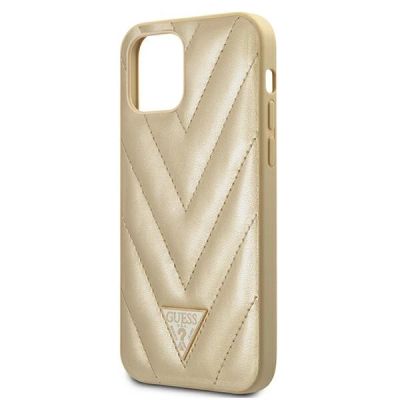 5. Guess GUHCP12SPUVQTMLBE iPhone 12 mini 5.4" gold/gold hardcase V-Quilted Collection