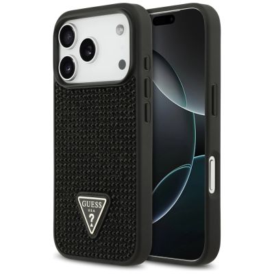 Guess Rhinestone Triangle Logo Case for iPhone 17 Pro - Black