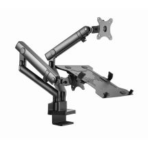 GEMBIRD ADJUSTABLE DESK ARM/MOUNT FOR 2 MONITORS + NOTEBOOK SHELF 17–32, VESA 100 X 100 MM, UP TO 8 KG