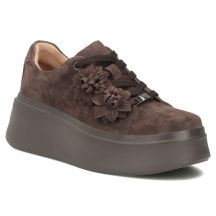 Women's leather sneakers on the platform, suede, brown, Filippo DP7987
