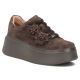 Women's leather sneakers on the platform, suede, brown, Filippo DP7987