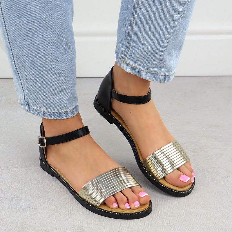 7. Filippo DS6917 women's black and gold sandals