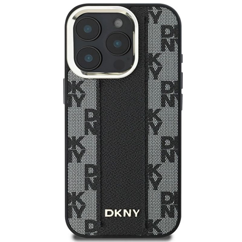 3. DKNY Checkered Pattern Magsafe iPhone 16 Pro Case - Black