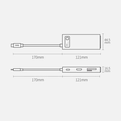 22. Baseus Metal Gleam Series multifunctional USB HUB 7in1 Type C HDMI TF PD card reader gray (WKWG020113)