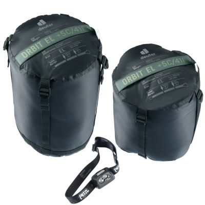 6. Deuter Orbit EL +5C/41F Adult Mummy Sleeping Bag Fabric, Polyethylene Sulfone (PES), Ripstop Green