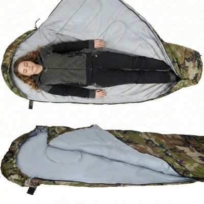 24. CAMO TOURIST SLEEPING BAG 210x80x50CM WITH ENERO CAMP COMPRESSION