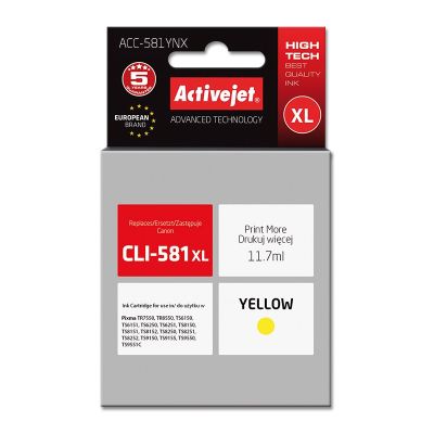 Activejet ACC-581YNX Ink (replacement for Canon CLI-581XLY printer; Supreme; 11.70 ml; yellow)