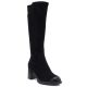 Women’s black faux suede heeled boots Potocki SZ12849