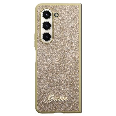 2. Guess Glitter Script case for Samsung Galaxy Z Fold 5 - gold
