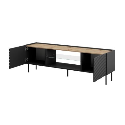 2. TV cabinet EF ONDA 180x40x39-58 black (standing or hanging)