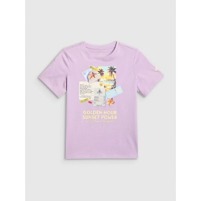 5. Girls' regular printed T-shirt 4F 4FJRAW26TTSHF4326-052S
