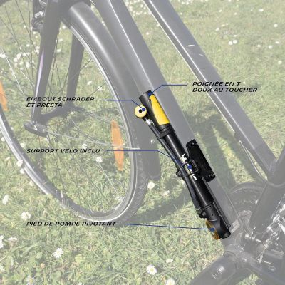 17. MINI BICYCLE PUMP WITH MANOMETER 2in1 ALU MICHELIN 8 bar (120PSI)