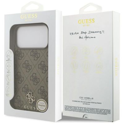 8. Guess 4G Small Classic Logo MagSafe Case for iPhone 17 Pro Max - Brown