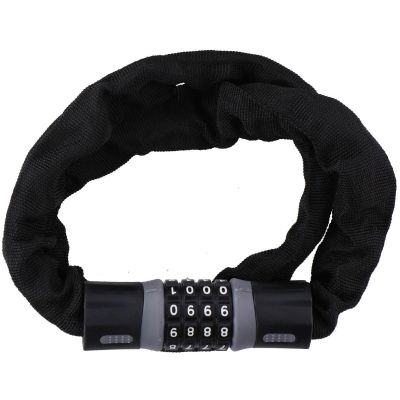 3. BICYCLE LOCK CHAIN WITH CODE, 90 CM LENGTH, BLACK DUNLOP