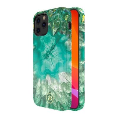 2. Kingxbar Agate Series case decorated printed Agate iPhone 12 mini green