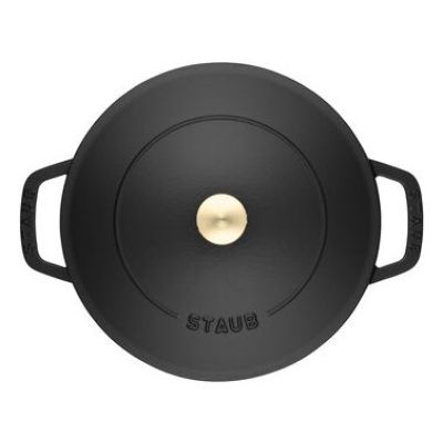 4. STAUB 40511-472-0 Deep Frying Pan with Lid - Black 28 cm