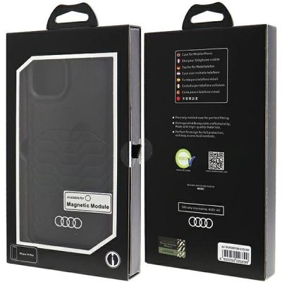 7. Audi Synthetic Leather Case with MagSafe for iPhone 15 Plus / 14 Plus - Black