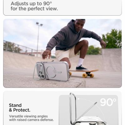 6. Spigen Ultra Hybrid Optik S MagSafe Case for iPhone 18 Pro / 17 Pro - Transparent Silver