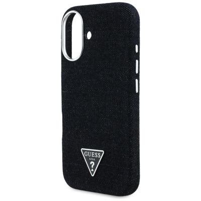 6. Guess Denim Triangle Logo MagSafe case for iPhone 16 - black