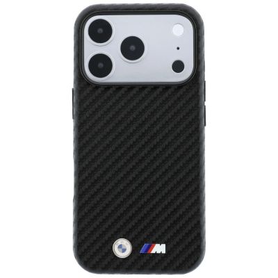 3. BMW M Carbon Metal Logo MagSafe Case for iPhone 17 Pro Max / 18 Pro Max - Black