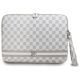 DKNY Sleeve Checkered Pattern Printed Stripes 14" Laptop Case - Beige