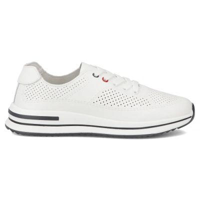 2. Women's leather openwork shoes, white Filippo DP7608/26 WH