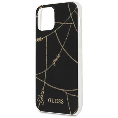 8. Guess Gold Chain Collection iPhone 12 Pro Max 6.7" Case - Black