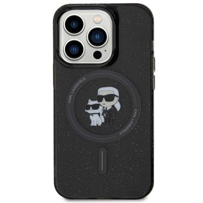 3. Karl Lagerfeld Karl&Choupette Glitter MagSafe case for iPhone 15 Pro - black