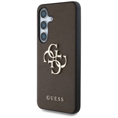 2. Guess Grained Big 4G Logo Small Classic Logo case for Samsung Galaxy S25 brown