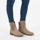 4. Women's openwork cowboy boots, suede, beige, S.Barski HY61-8025