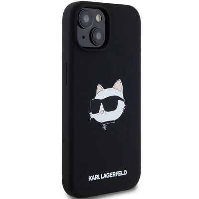 4. Karl Lagerfeld Silicone Choupette Head MagSafe Case for iPhone 15 Plus / 14 Plus - Black