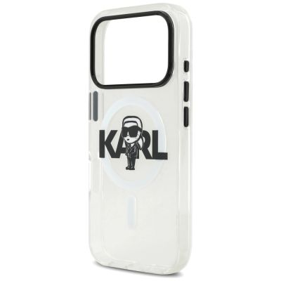 6. Karl Lagerfeld IML Karl Sketch Logo MagSafe Case for iPhone 17 Pro - Transparent