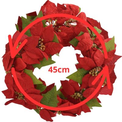 17. DECORATIVE WREATH 45 CM STAR OF BETHLEHEM POINSETIA