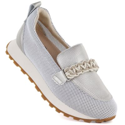 Women's leather sports shoes lords gold Cambell 19392